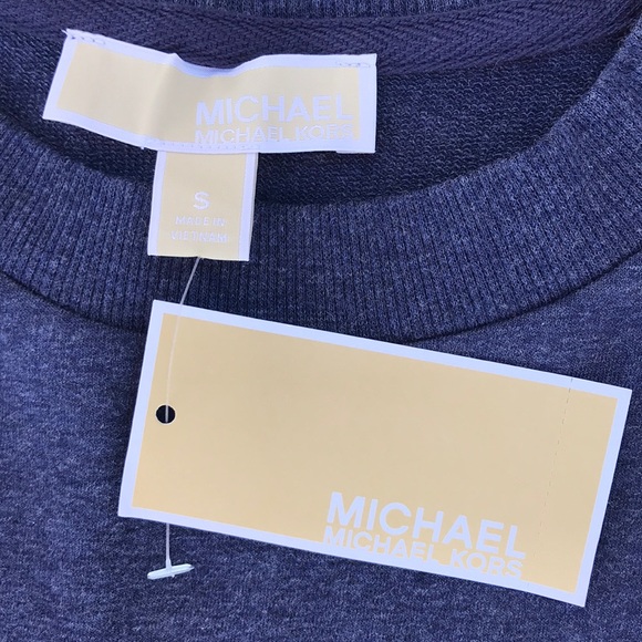👋NWT MICHAEL Michael Kors Basic Sweatshirt Blue Size Small - Picture 3 of 5